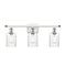 Hadley Bath Vanity Light shown in the White and Polished Chrome finish with a Clear shade