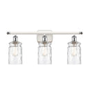 Candor Bath Vanity Light shown in the White and Polished Chrome finish with a Clear Waterglass shade