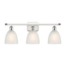 Castile Bath Vanity Light shown in the White and Polished Chrome finish with a White shade