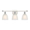 Castile Bath Vanity Light shown in the White and Polished Chrome finish with a White shade