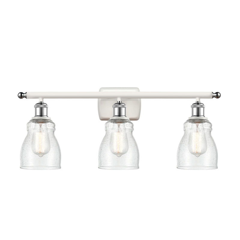 Ellery Bath Vanity Light shown in the White and Polished Chrome finish with a Seedy shade