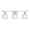 Dayton Bath Vanity Light shown in the White and Polished Chrome finish with a White shade