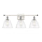 Ballston Dome Bath Vanity Light shown in the White and Polished Chrome finish with a Clear shade