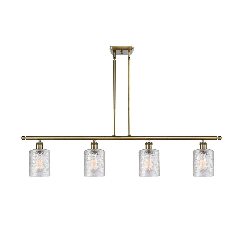 Cobbleskill Island Light shown in the Antique Brass finish with a Clear shade