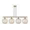 Farmhouse Rope Island Light shown in the Antique Brass finish with a Clear Glass with Brown Rope shade