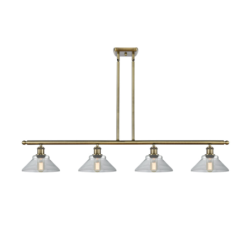 Orwell Island Light shown in the Antique Brass finish with a Clear shade