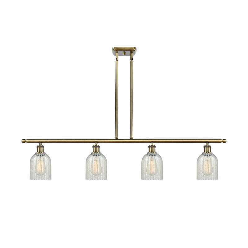 Caledonia Island Light shown in the Antique Brass finish with a Mouchette shade