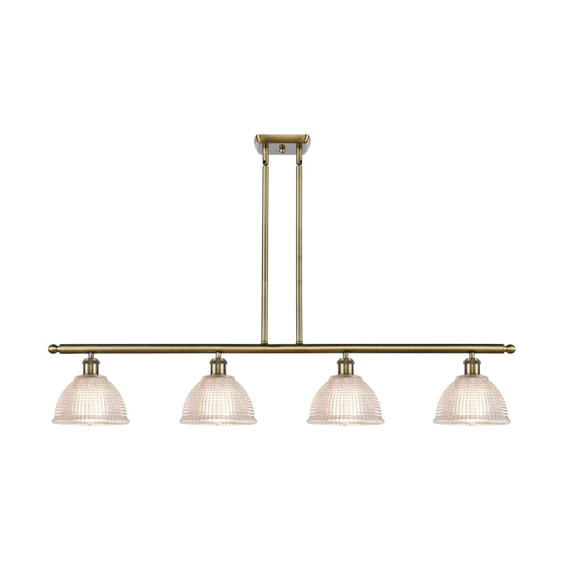 Arietta Island Light shown in the Antique Brass finish with a Clear shade