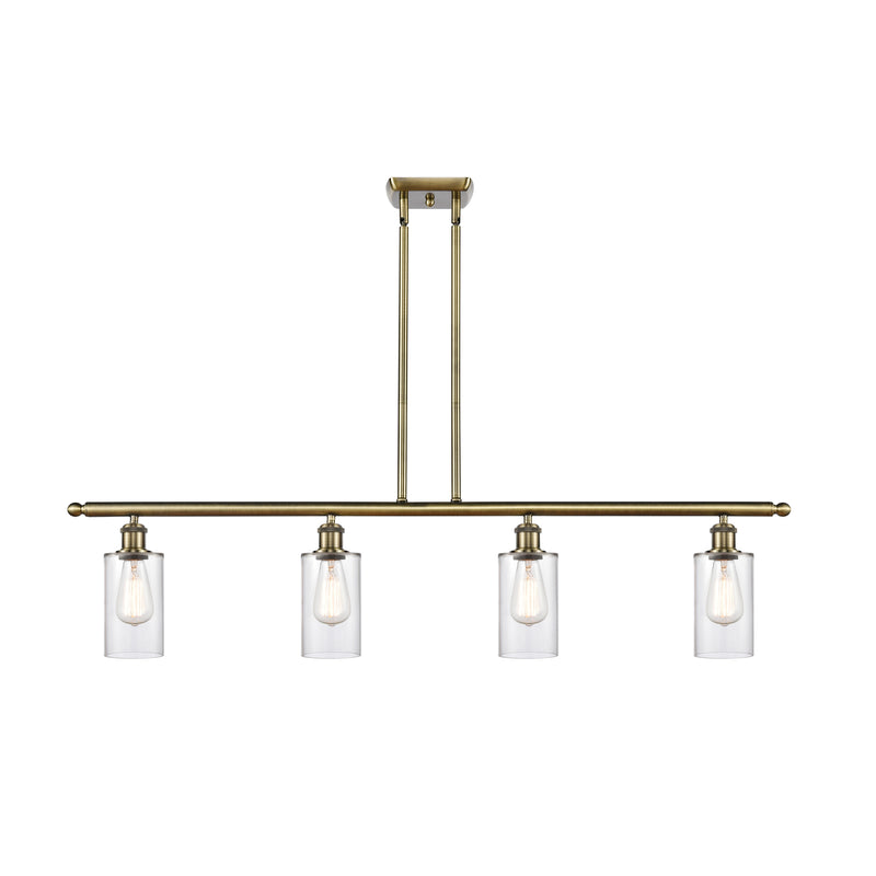 Clymer Island Light shown in the Antique Brass finish with a Clear shade