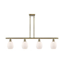 Eaton Island Light shown in the Antique Brass finish with a Matte White shade