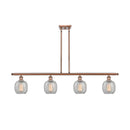 Belfast Island Light shown in the Antique Copper finish with a Clear Crackle shade