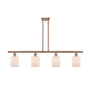 Cobbleskill Island Light shown in the Antique Copper finish with a Matte White shade