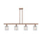 Cobbleskill Island Light shown in the Antique Copper finish with a Clear shade