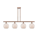 Farmhouse Rope Island Light shown in the Antique Copper finish with a White Glass with White Rope shade