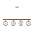 Farmhouse Rope Island Light shown in the Antique Copper finish with a Clear Glass with White Rope shade