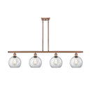 Athens Island Light shown in the Antique Copper finish with a Clear shade