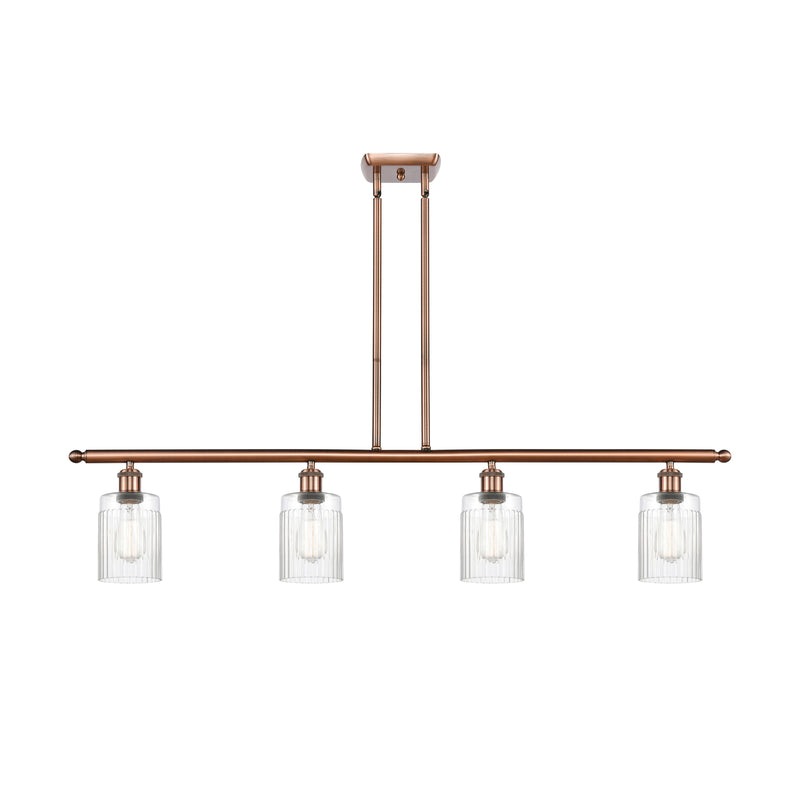 Hadley Island Light shown in the Antique Copper finish with a Clear shade