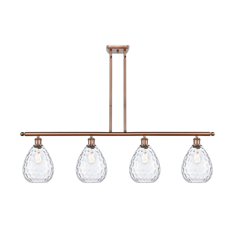 Waverly Island Light shown in the Antique Copper finish with a Clear shade