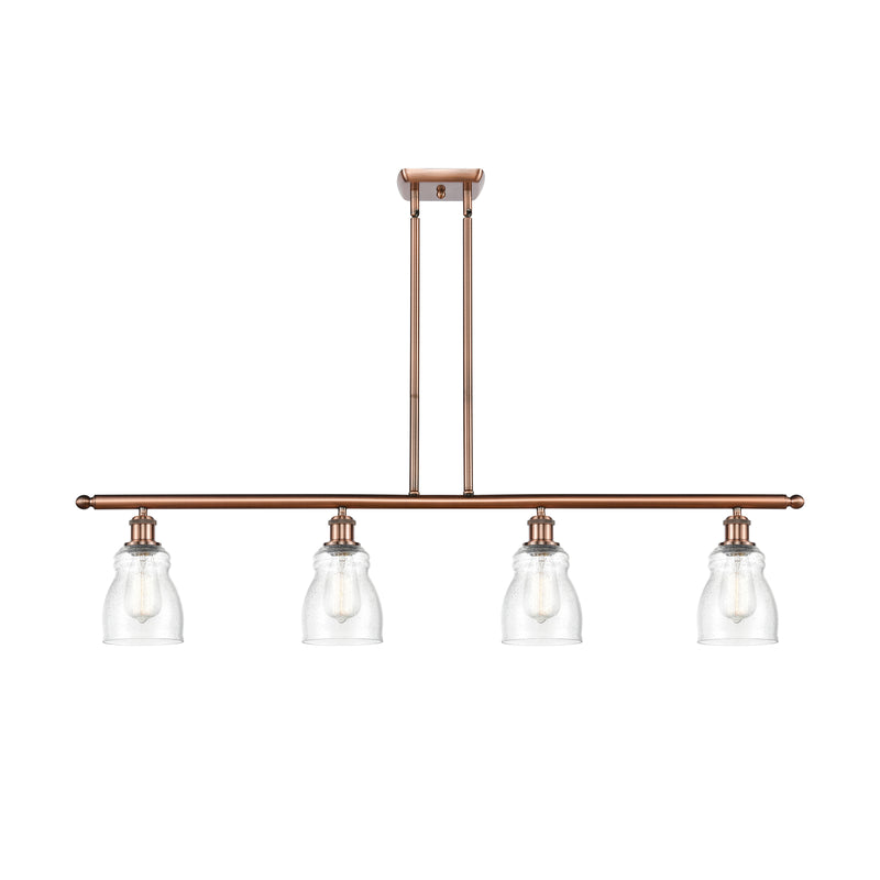 Ellery Island Light shown in the Antique Copper finish with a Seedy shade