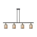 Cobbleskill Island Light shown in the Black Antique Brass finish with a Mercury shade