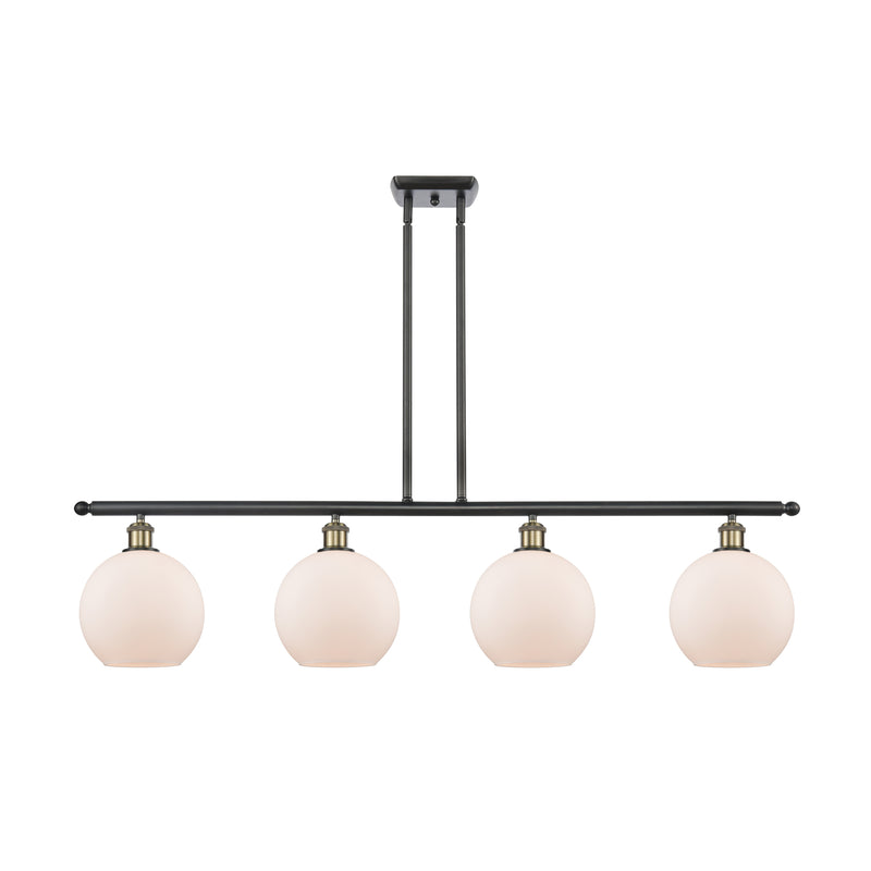 Athens Island Light shown in the Black Antique Brass finish with a Matte White shade