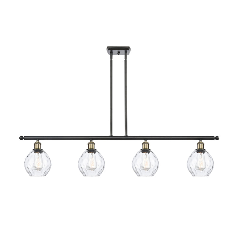 Waverly Island Light shown in the Black Antique Brass finish with a Clear shade