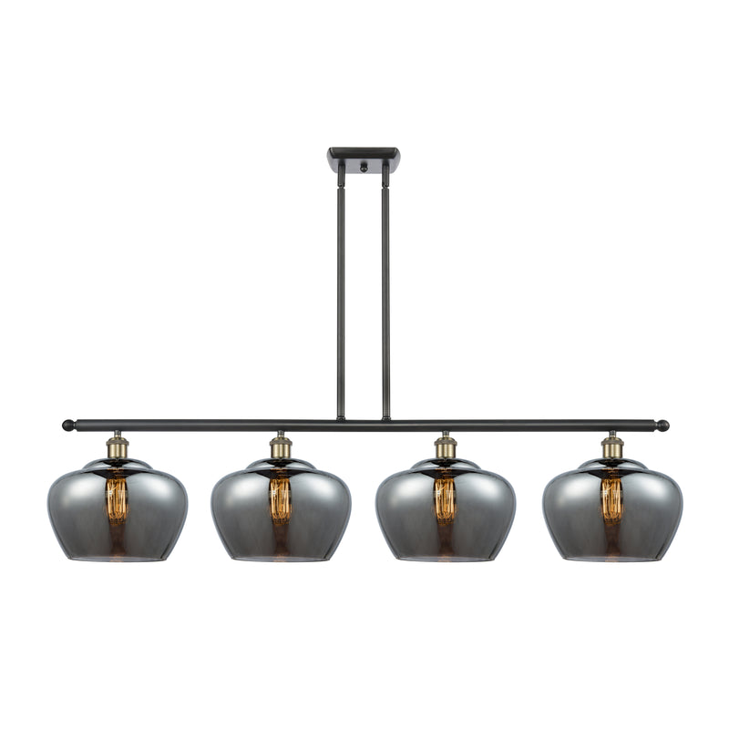 Fenton Island Light shown in the Black Antique Brass finish with a Plated Smoke shade