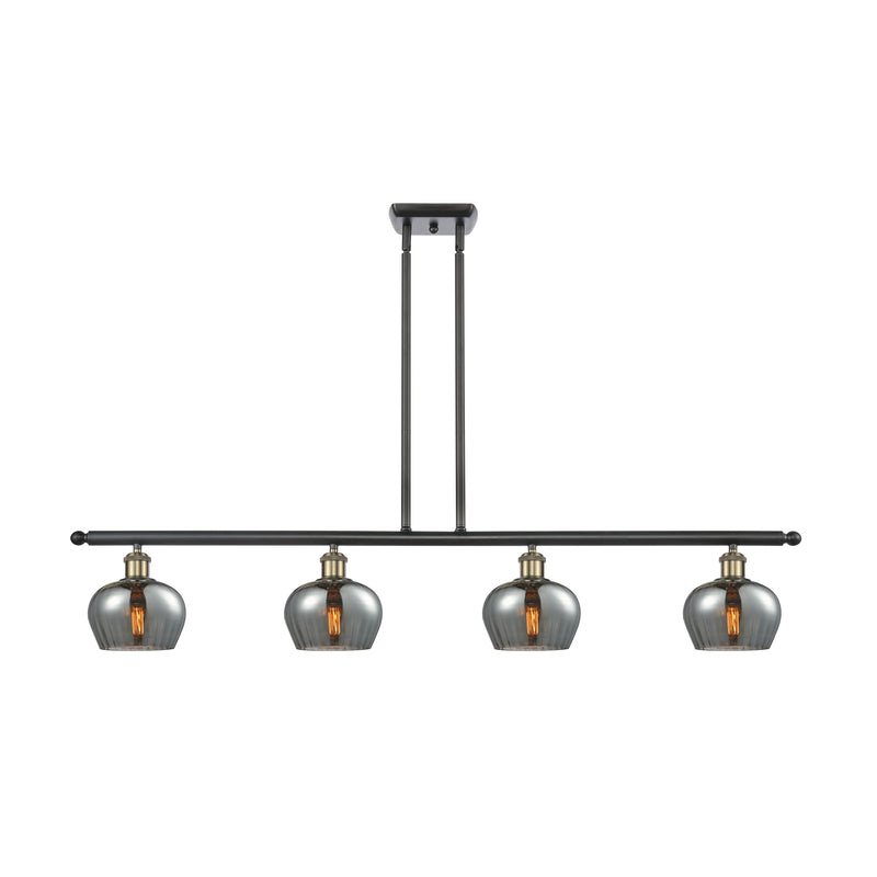 Fenton Island Light shown in the Black Antique Brass finish with a Plated Smoke shade