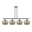 Fenton Island Light shown in the Black Antique Brass finish with a Mercury shade