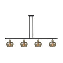 Fenton Island Light shown in the Black Antique Brass finish with a Mercury shade