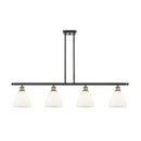 Ballston Dome Island Light shown in the Black Antique Brass finish with a Matte White shade