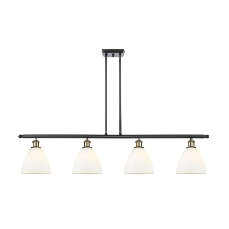 Ballston Dome Island Light shown in the Black Antique Brass finish with a Matte White shade