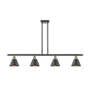 Smithfield Island Light shown in the Black Antique Brass finish with a Matte Black shade