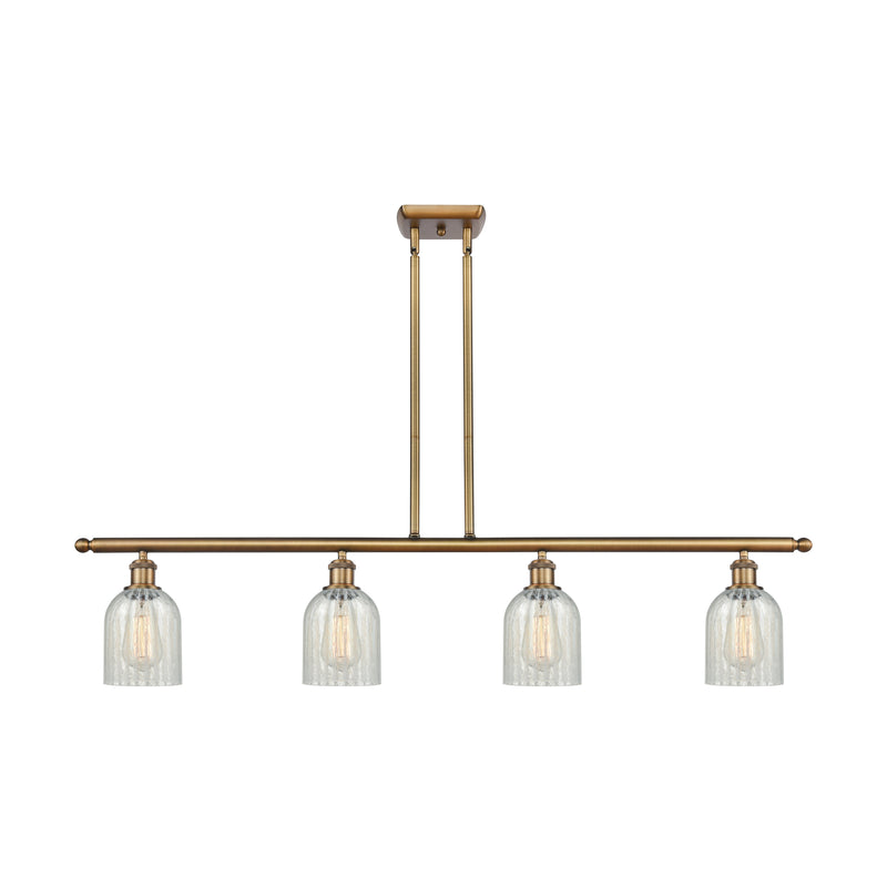 Caledonia Island Light shown in the Brushed Brass finish with a Mouchette shade