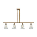 Hanover Island Light shown in the Brushed Brass finish with a Mouchette shade