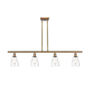 Ellery Island Light shown in the Brushed Brass finish with a Seedy shade