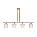 Niagra Island Light shown in the Brushed Brass finish with a Clear shade