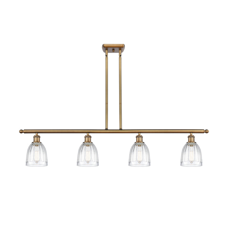 Brookfield Island Light shown in the Brushed Brass finish with a Clear shade