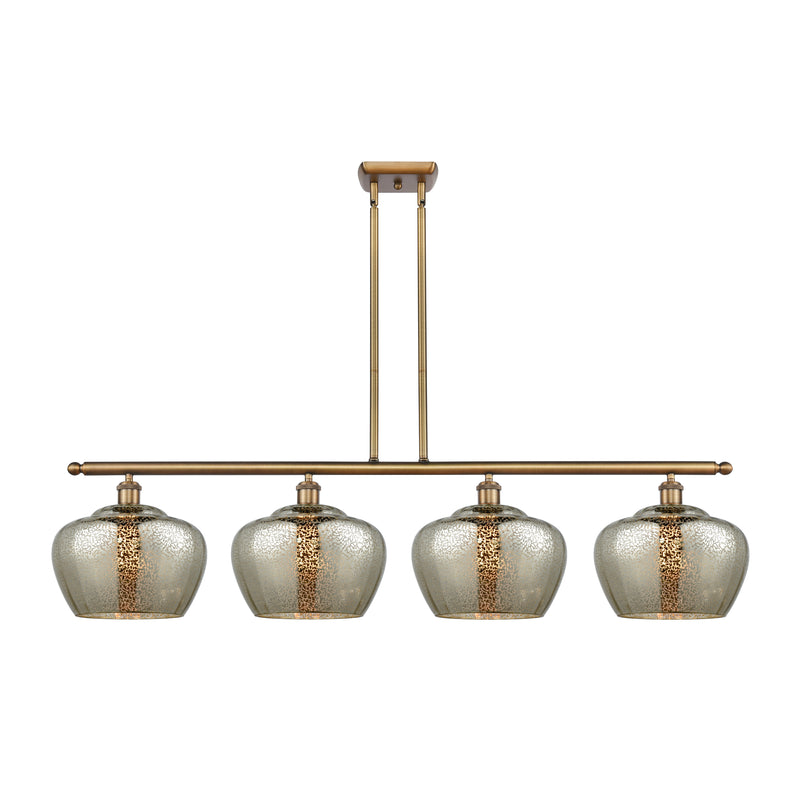 Fenton Island Light shown in the Brushed Brass finish with a Mercury shade