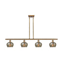 Fenton Island Light shown in the Brushed Brass finish with a Mercury shade