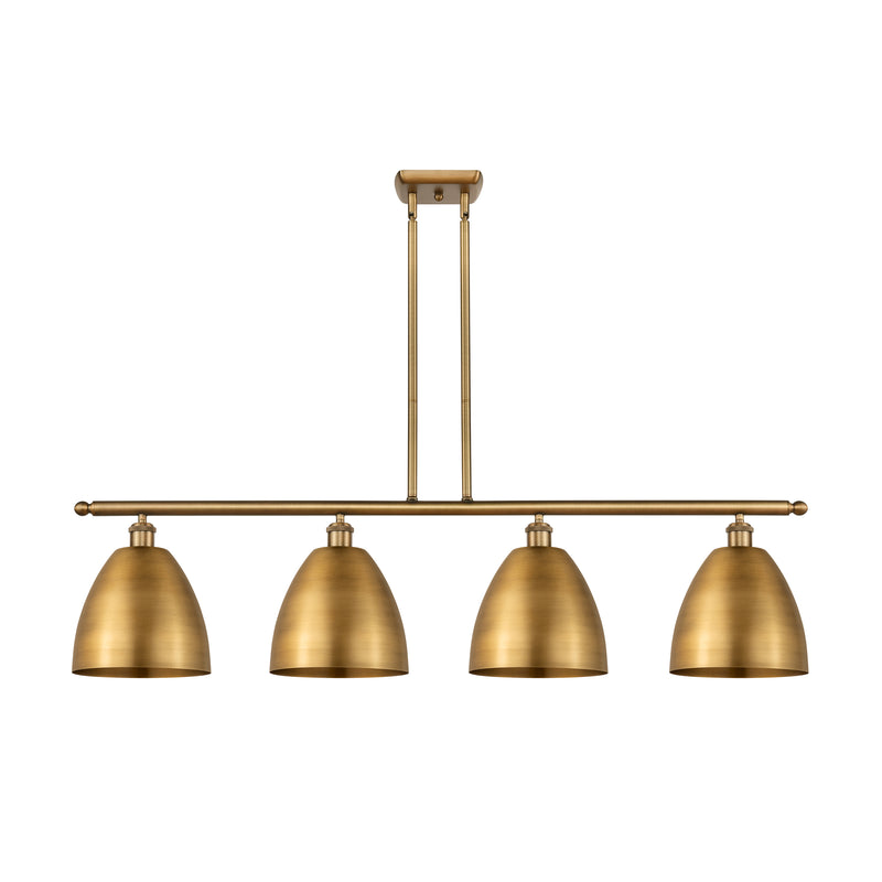 Ballston Dome Island Light shown in the Brushed Brass finish with a Brushed Brass shade