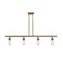 Bare Bulb Island Light shown in the Brushed Brass finish