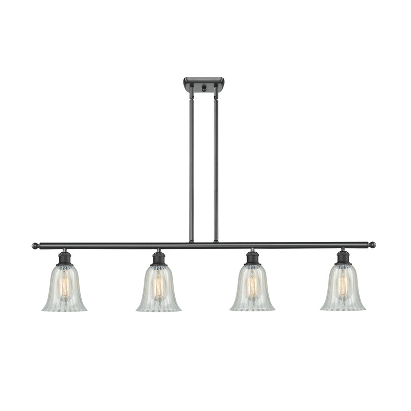 Hanover Island Light shown in the Matte Black finish with a Mouchette shade