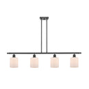 Cobbleskill Island Light shown in the Oil Rubbed Bronze finish with a Matte White shade