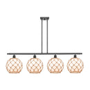 Farmhouse Rope Island Light shown in the Oil Rubbed Bronze finish with a White Glass with Brown Rope shade