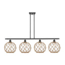 Farmhouse Rope Island Light shown in the Oil Rubbed Bronze finish with a Clear Glass with Brown Rope shade