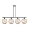 Farmhouse Rope Island Light shown in the Oil Rubbed Bronze finish with a Clear Glass with Brown Rope shade