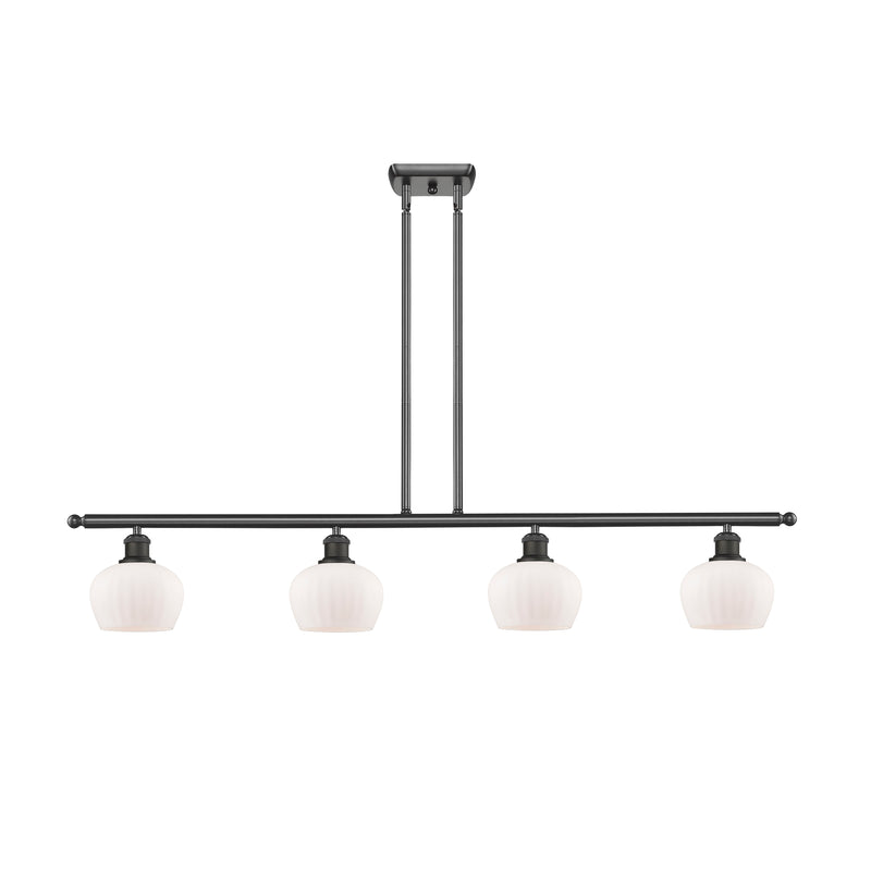 Fenton Island Light shown in the Oil Rubbed Bronze finish with a Matte White shade