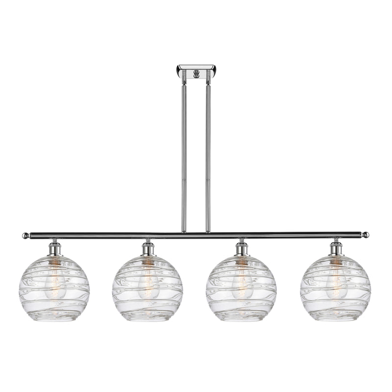 Deco Swirl Island Light shown in the Polished Chrome finish with a Clear shade