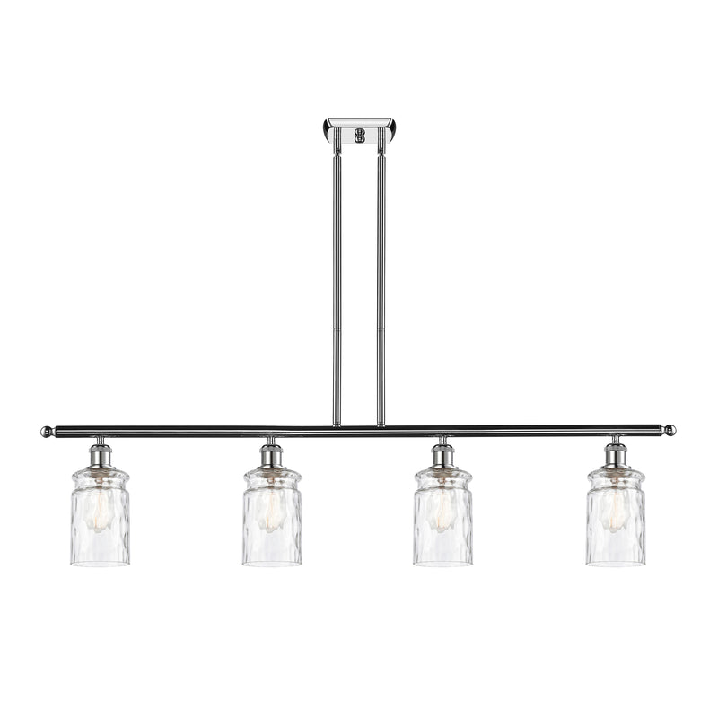 Candor Island Light shown in the Polished Chrome finish with a Clear Waterglass shade